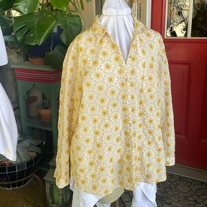 J Jill embroidered cotton blouse. L